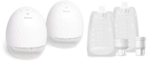 Beemoo CARE Wearable Elektrisk Brystpumpe Dobbelt inkl. Modermælksposer 180 ml 30-pak