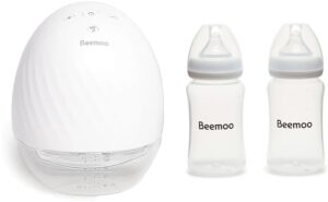 Beemoo CARE Wearable Elektrisk Brystpumpe Single inkl. Modermælksflaske 240 ml 2-pak