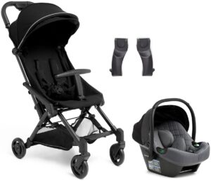 Beemoo Easy Fly 4 Klapvogn inkl Route i-Size Autostol Baby, Jet Black/Mineral Grey
