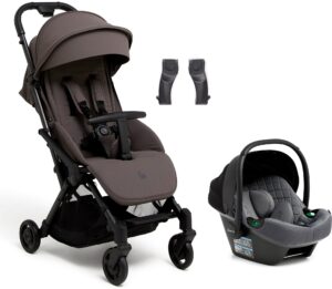 Beemoo Easy Fly Lux 4 Klapvogn Inkl. Route i-Size Autostol Baby, Gull Grey/Mineral Grey