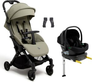 Beemoo Easy Fly Lux 4 Klapvogn Inkl. Route i-Size Autostol Baby & Base, Spring Green/Black Stone