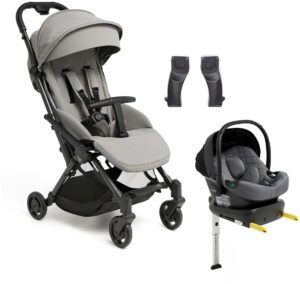 Beemoo Easy Fly Lux 4 Klapvogn inkl Route i-Size Autostol Baby & Base, Stone Grey/Mineral Grey