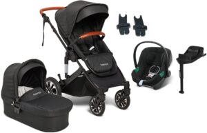 Beemoo Maxi 4 Duovogn inkl. Cybex Aton B2 i-Size Autostol Baby & Base, Black/Volcano Black