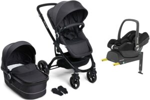 Beemoo Move Duo Kombivogn inkl. Maxi-Cosi CabrioFix i-Size Autostol Baby & Base, Asphalt