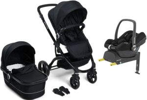 Beemoo Move Duo Kombivogn inkl. Maxi-Cosi CabrioFix i-Size Autostol Baby & Base, Black