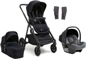 Beemoo Pro Multi 2 Duovogn inkl. Route i-Size Autostol Baby, Coffee Black/Mineral Grey