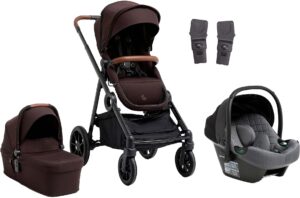 Beemoo Pro Multi 2 Duovogn inkl. Route i-Size Autostol Baby, Espresso Brown/Mineral Grey