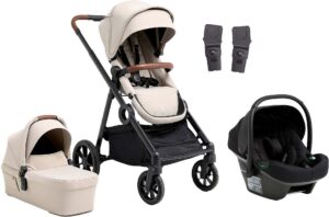 Beemoo Pro Multi 2 Duovogn inkl. Route i-Size Autostol Baby, Latte Beige/Black Stone