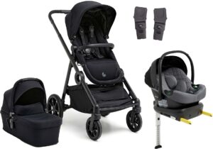 Beemoo Pro Multi 2 Duovogn inkl. Route i-Size Autostol Baby & Base, Coffee Black/Mineral Grey