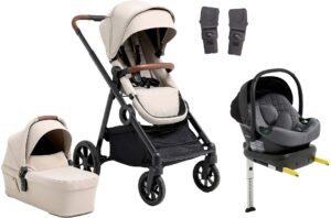 Beemoo Pro Multi 2 Duovogn inkl. Route i-Size Autostol Baby & Base, Latte Beige/Mineral Grey