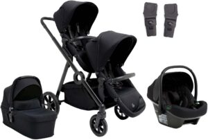Beemoo Pro Multi 2 Søskendevogn inkl. Route i-Size Autostol Baby, Coffee Black/Black Stone