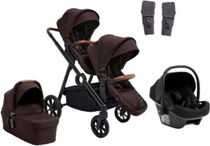 Beemoo Pro Multi 2 Søskendevogn inkl. Route i-Size Autostol Baby, Espresso Brown/Black Stone