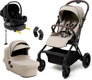 Beemoo Pro Twist Duovogn Inkl. Beemoo Route Autostol Baby & Base, Latte Beige/Black Stone
