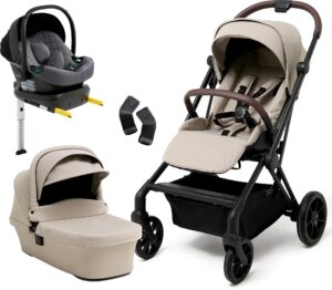 Beemoo Pro Twist Duovogn Inkl. Beemoo Route Autostol Baby & Base, Latte Beige/Mineral Grey