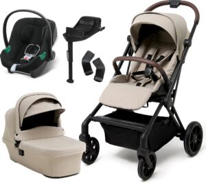Beemoo Pro Twist Duovogn Inkl. Cybex Aton B2 Autostol Baby & Base, Latte Beige/Volcano Black