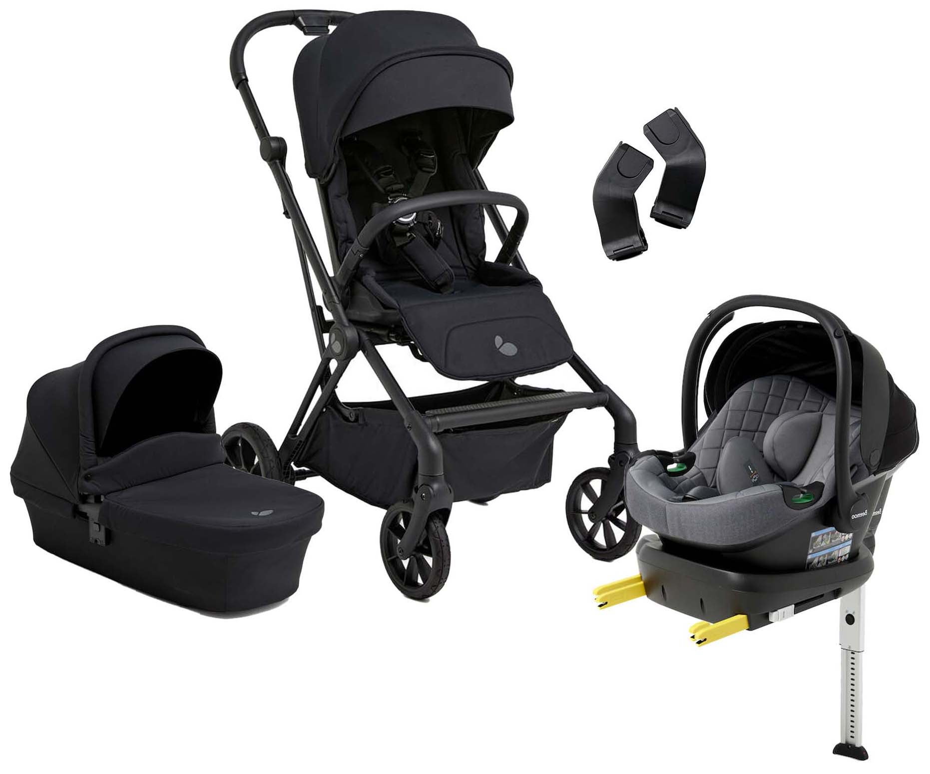Beemoo Pro Twist Duovogn inkl. Beemoo Route Autostol Baby & Base, Coffee Black/Mineral Grey Beemoo Pro Twist Duovogn inkl. Beemoo Route Autostol Baby & Base, Coffee Black/Mineral Grey