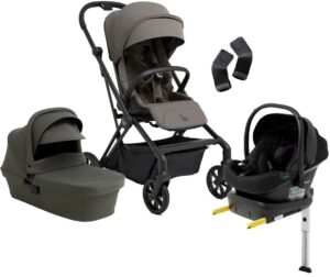 Beemoo Pro Twist Duovogn inkl. Beemoo Route Autostol Baby & Base, Mocha Grey/Black Stone