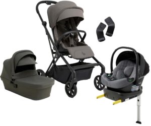 Beemoo Pro Twist Duovogn inkl. Beemoo Route Autostol Baby & Base, Mocha Grey/Mineral Grey