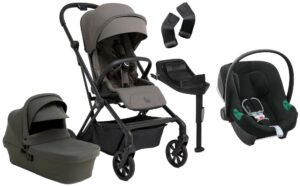 Beemoo Pro Twist Duovogn inkl. Cybex Aton B2 Autostol Baby & Base, Mocha Grey/Black