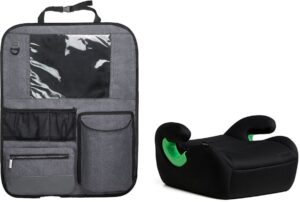 Beemoo Raise 2 i-Size Selepude inkl. Beemoo Deluxe Sædebeskytter med Opbevaring, Black Stone
