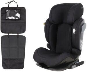 Beemoo Recline i-Size Autostol inkl. 3-i-1 Sædebeskytter, Black Mesh