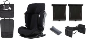 Beemoo Recline i-Size Autostol inkl. Tilbehør, Black Stone