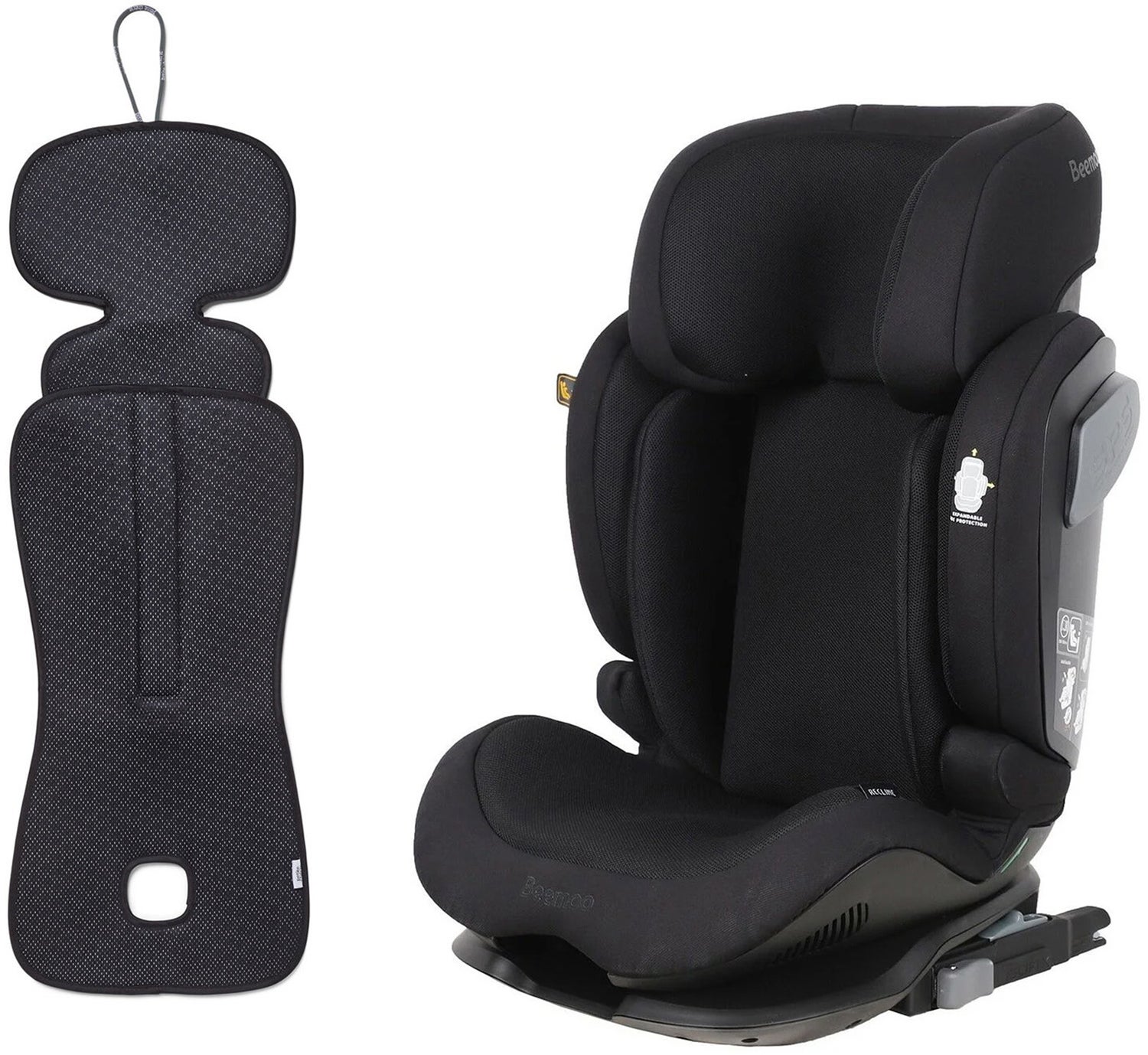 Beemoo Recline i-Size Autostol inkl. Ventilerende Hynde, Black Mesh/Antracit Beemoo Recline i-Size Autostol inkl. Ventilerende Hynde, Black Mesh/Antracit