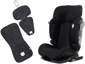 Beemoo Recline i-Size Autostol inkl. Ventilerende Hynde, Black Stone/Antracit
