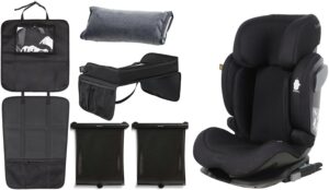 Beemoo Recline i-Size Autostol inkl. inkl. Tilbehør, Black Mesh