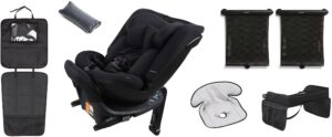 Beemoo Rotate i-Size Vendbar Autostol inkl. Tilbehør, Black Stone
