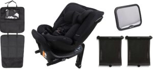 Beemoo Rotate i-Size Vendbar Autostol inkl. Tilbehør, Black Stone