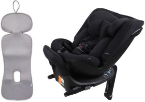 Beemoo Rotate i-Size Vendbar Autostol inkl. Ventilerende Hynde, Black Stone/Grey