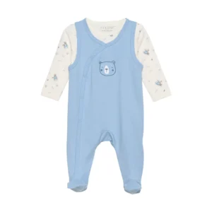 Body langærmet m.romper - Ashley Blue - 68