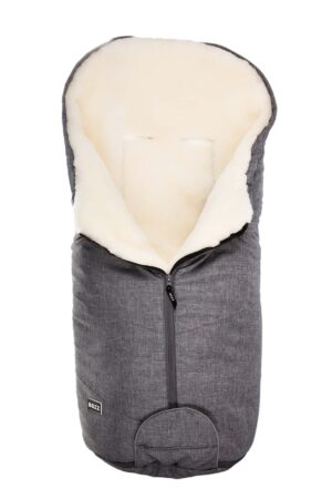 Bozz Lammeskindskørepose Klippet, Grey Melange/White