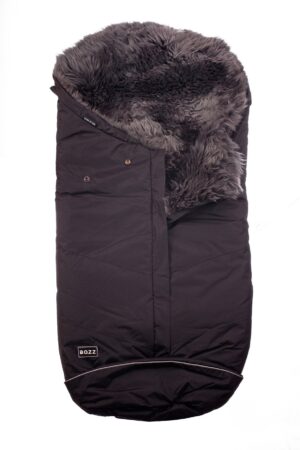 Bozz Lammeskindskørepose Langhåret, Black/Grey