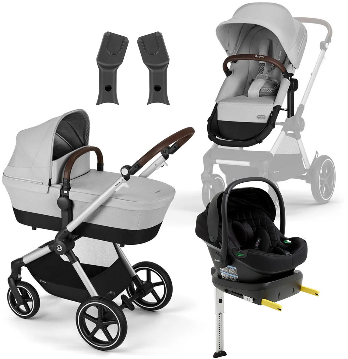 Cybex EOS Lux Duovogn inkl. Beemoo Route i-Size Autostol Baby & ISOFIX Base, Lava Grey/Black Stone Cybex EOS Lux Duovogn inkl. Beemoo Route i-Size Autostol Baby & ISOFIX Base, Lava Grey/Black Stone