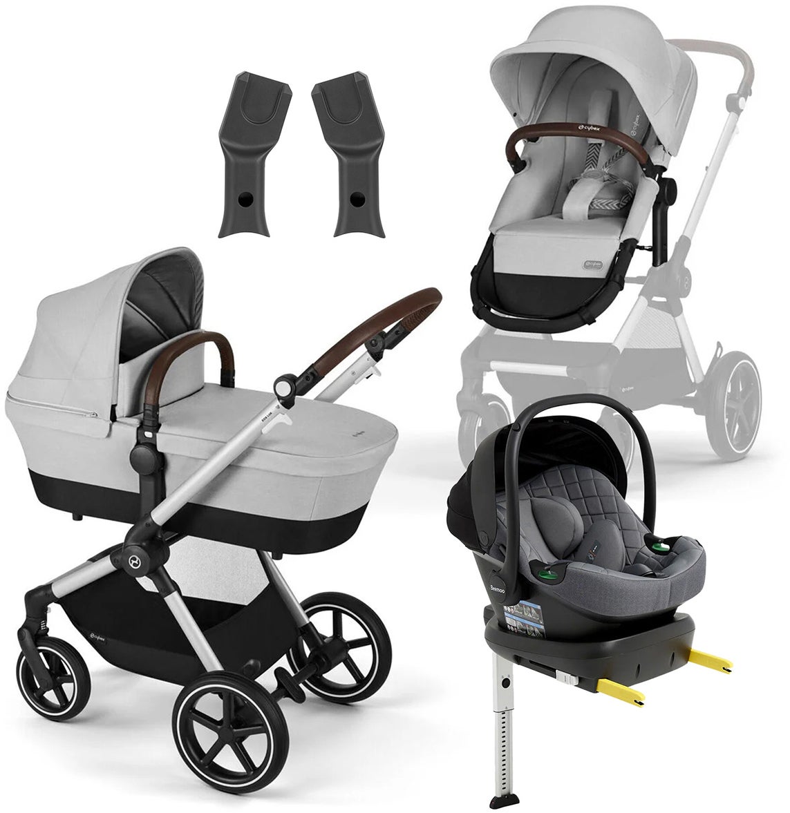 Cybex EOS Lux Duovogn inkl. Beemoo Route i-Size Autostol Baby & ISOFIX Base, Lava Grey/Mineral Grey Cybex EOS Lux Duovogn inkl. Beemoo Route i-Size Autostol Baby & ISOFIX Base, Lava Grey/Mineral Grey