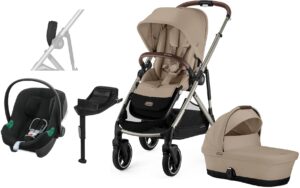 Cybex GAZELLE S Duovogn inkl. Aton B2 Autostol Baby & Base, Almond Beige/Taupe