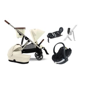 Cybex GAZELLE S Duovogn inkl. BeSafe iZi Go Modular X2 i-Size Autostol Baby & Base, Seashell Beige/Taupe