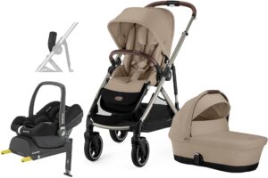 Cybex GAZELLE S Duovogn inkl. Maxi-Cosi CabrioFix Autostol Baby & Base, Almond Beige/Taupe