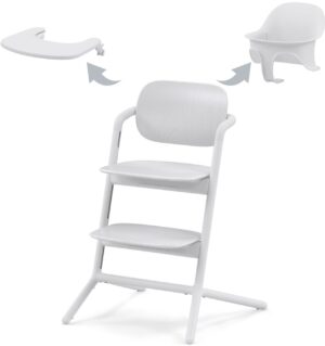 Cybex Lemo 3-in-1 Højstol inkl. Babysæt og Bakke, All White