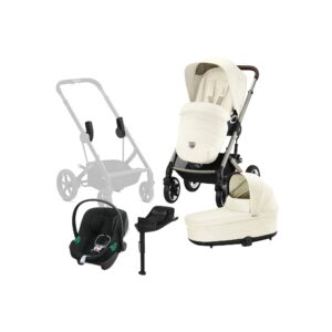 Cybex TALOS S Lux Duovogn inkl. Aton B2 i-Size Autostol Baby & Base, Seashell Beige/Taupe