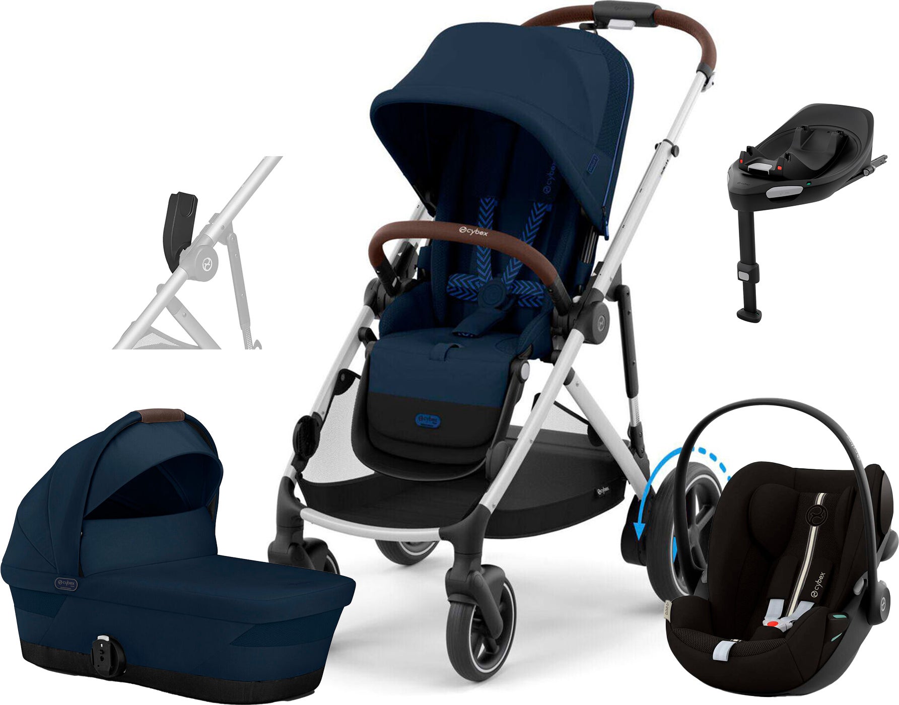 Cybex e-GAZELLE S Duovogn inkl. Cloud G i-Size Plus & Base, Ocean Blue Cybex e-GAZELLE S Duovogn inkl. Cloud G i-Size Plus & Base, Ocean Blue