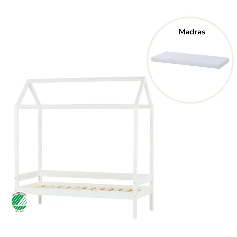 ECO Comfort Husseng med madras - 70x160 cm. - hvid ECO Comfort Husseng med madras - 70x160 cm. - hvid