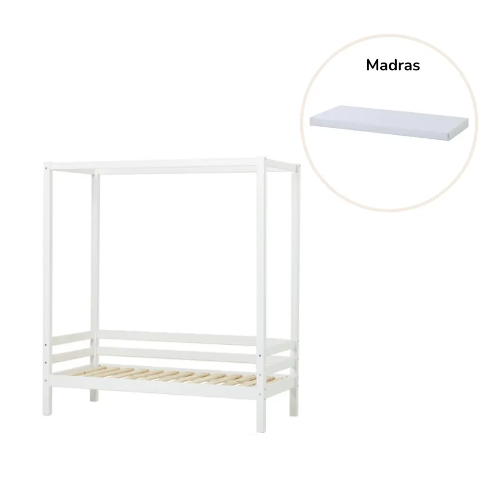 ECO Dream Himmelseng med madras 70x160 cm. - hvid ECO Dream Himmelseng med madras 70x160 cm. - hvid