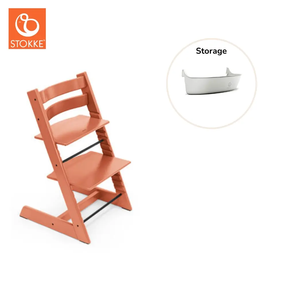 Højstol inkl. storage opbevaring - terracotta Højstol inkl. storage opbevaring - terracotta