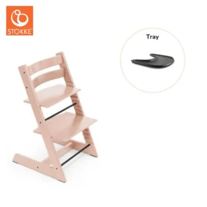 Højstol inkl. tray - serene pink/sort