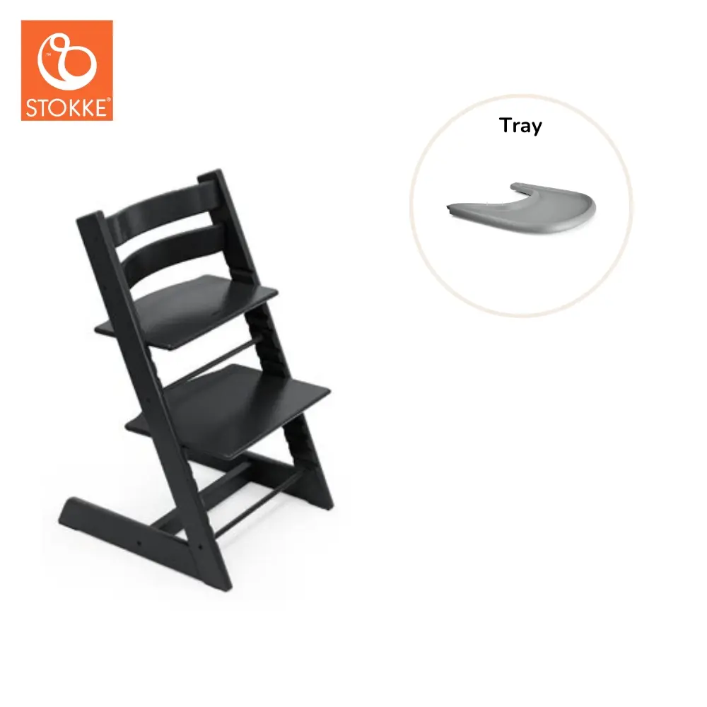 Højstol inkl. tray - sort/grå Højstol inkl. tray - sort/grå