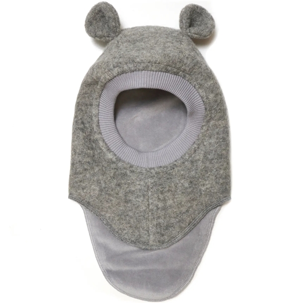 Huttelihut Hue - Uld/bomuld - 2-lags m. ører - Medium Grey Melange Huttelihut Hue - Uld/bomuld - 2-lags m. ører - Medium Grey Melange