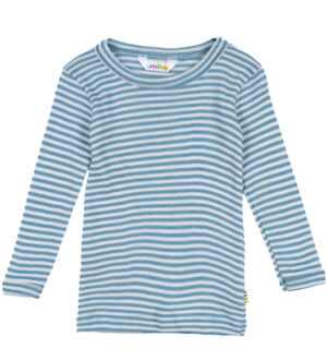 Joha Bluse - Rib - Uld/Silke - Blå